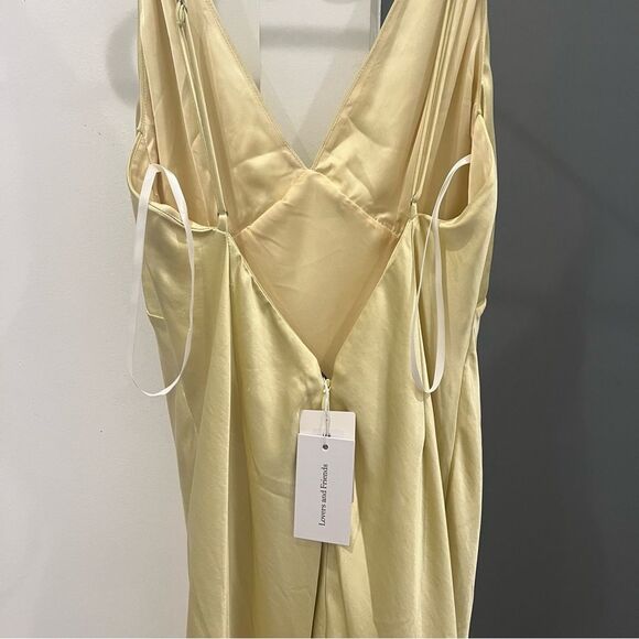 NWT Lovers and Friends Maxi Dress Alani Butter Yellow Gown Wedding Guest size M - Picture 6 of 8